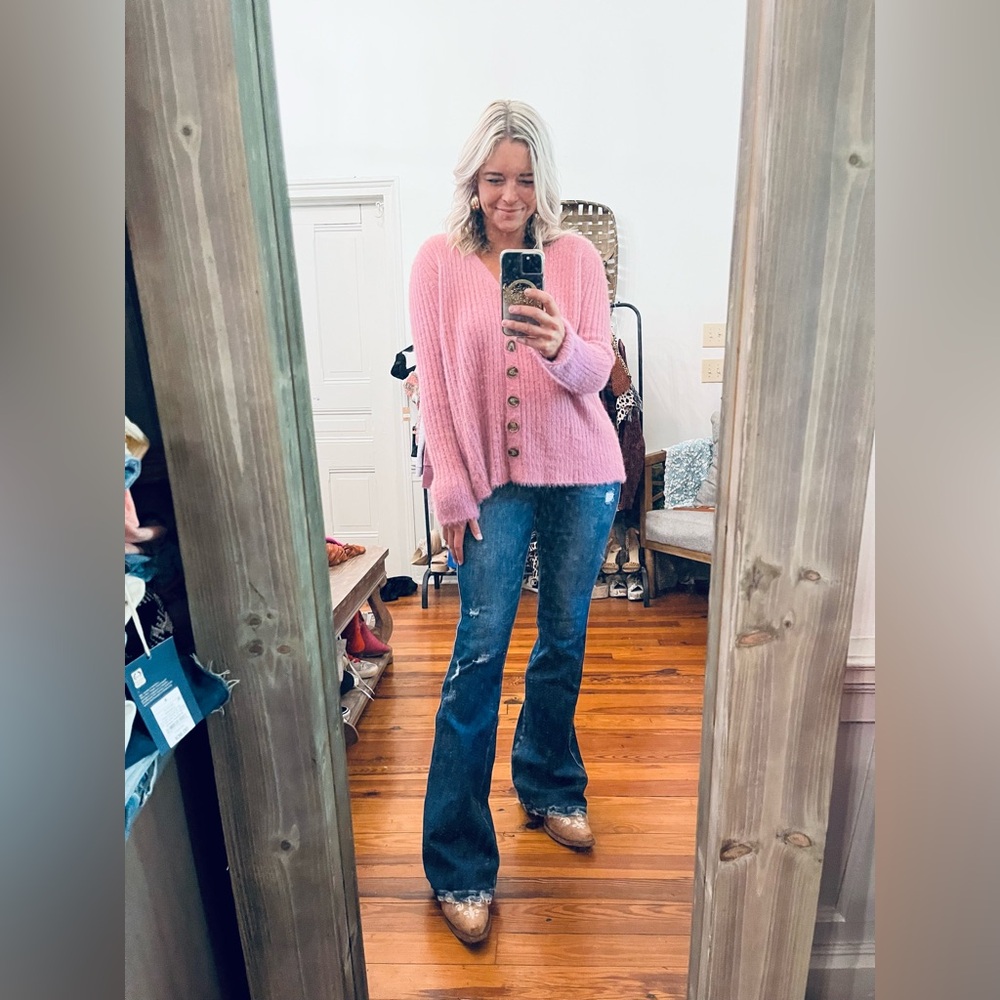 Entro Pink Cardigan Sweater
